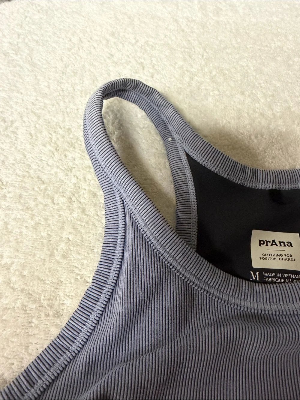 Prana Becksa Ribbed Racerback Crop Bralette - Dusty Lavender Blue